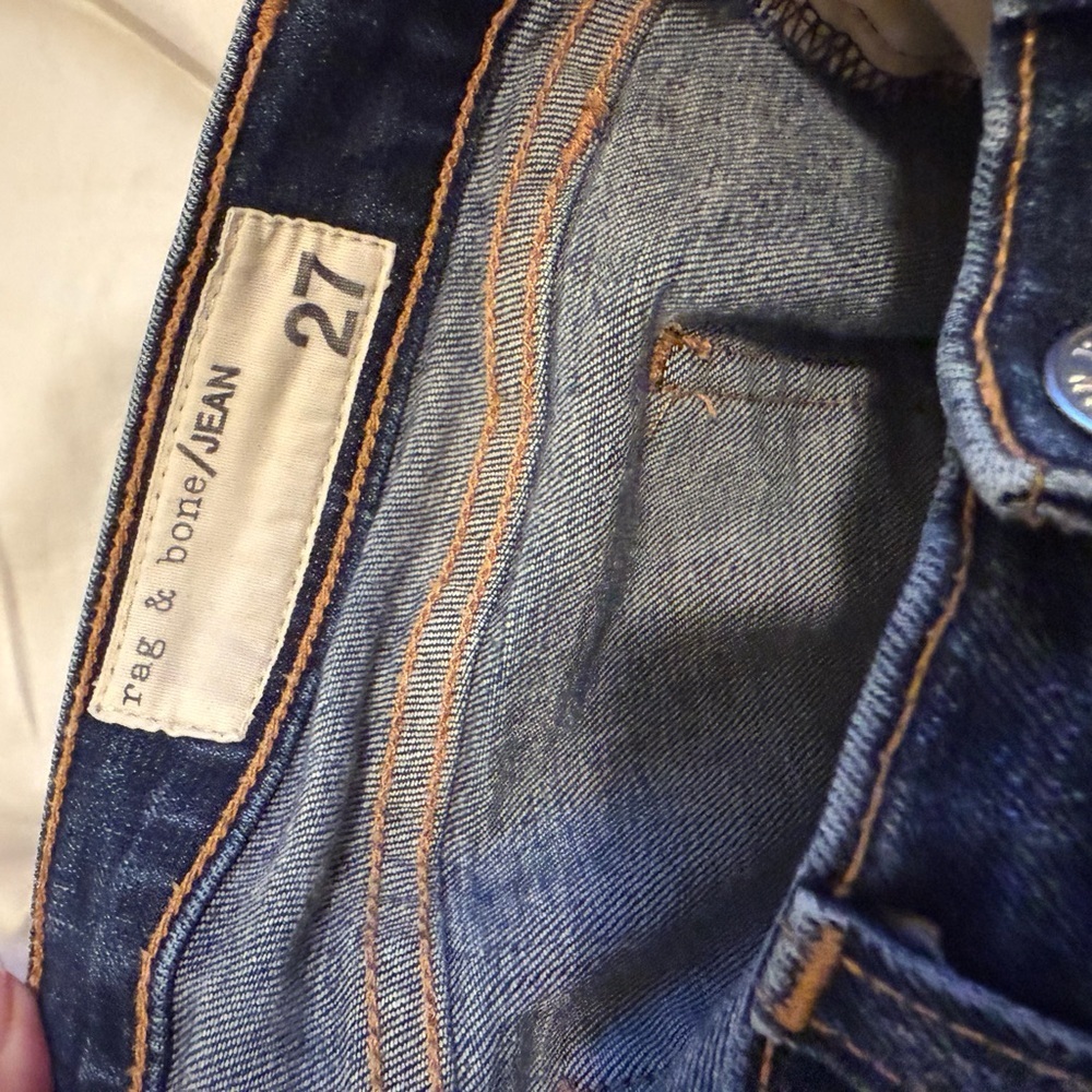 rag & bone Dark Blue Distressed Skinny Jeans - Picture 6 of 6